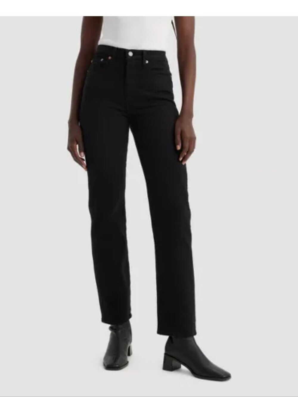 Levi's Women's High-Rise Wedgie Straight Cropped Jeans - Soft Black Size 27